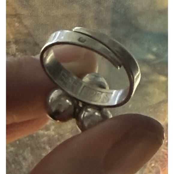 Sterling Silver MCM Brutalist Bengt Hallberg BEH 3 Sphere Ring Adjustable 7-9 - Picture 3 of 8